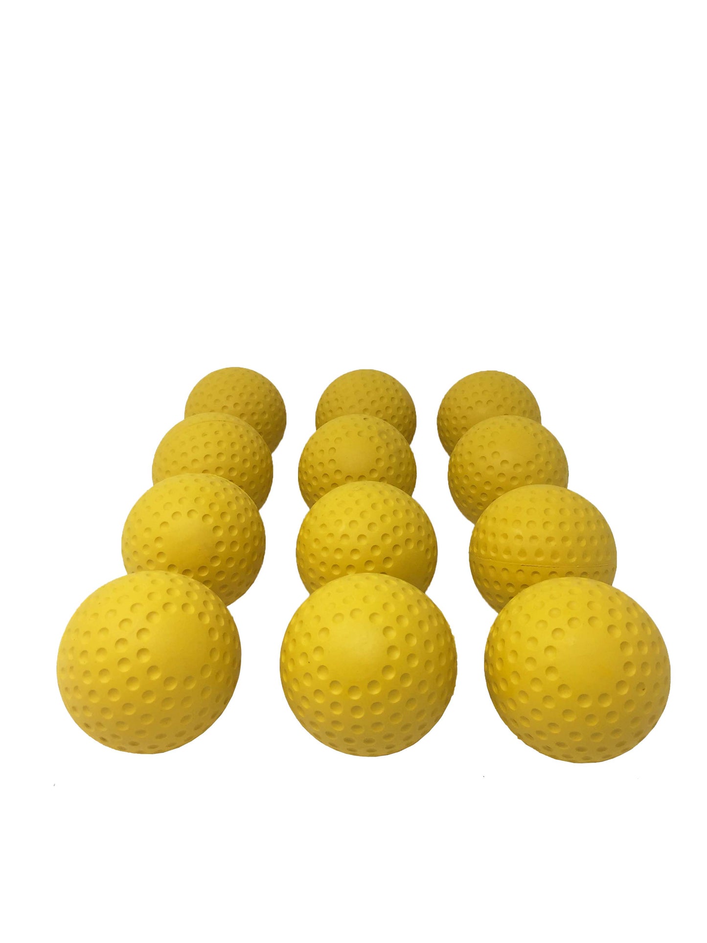 A- 123 baseball balls for throwing machine, size 9'', Red/Yellow, 12 pieces