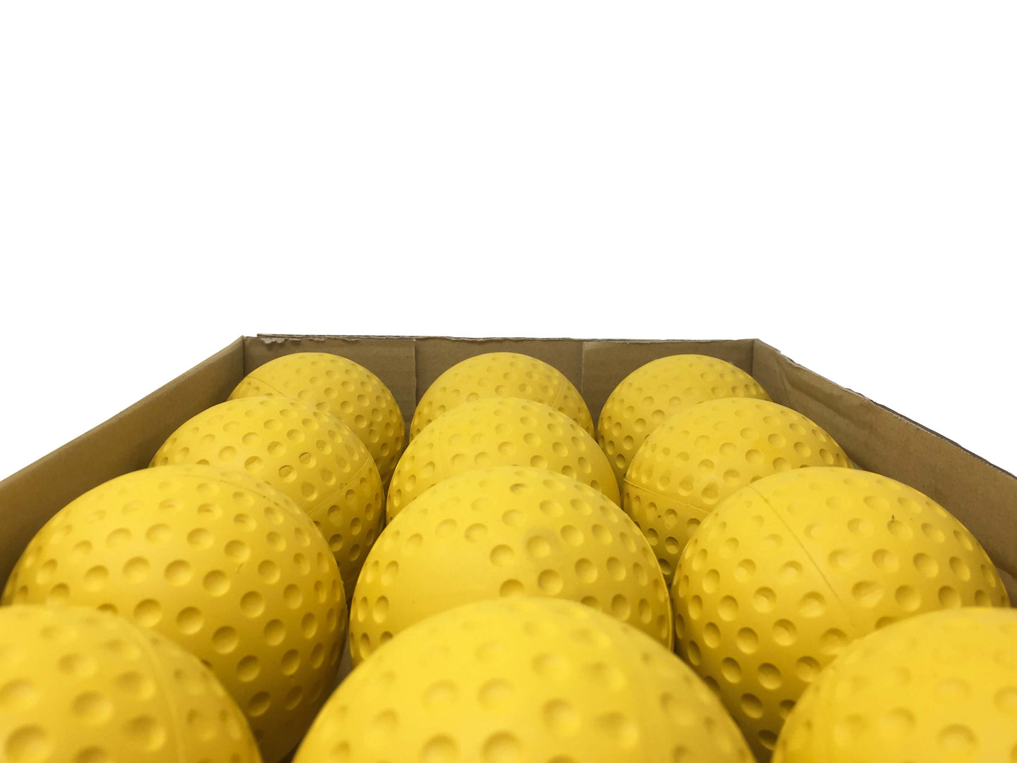 A- 123 baseball balls for throwing machine, size 9'', Red/Yellow, 12 pieces