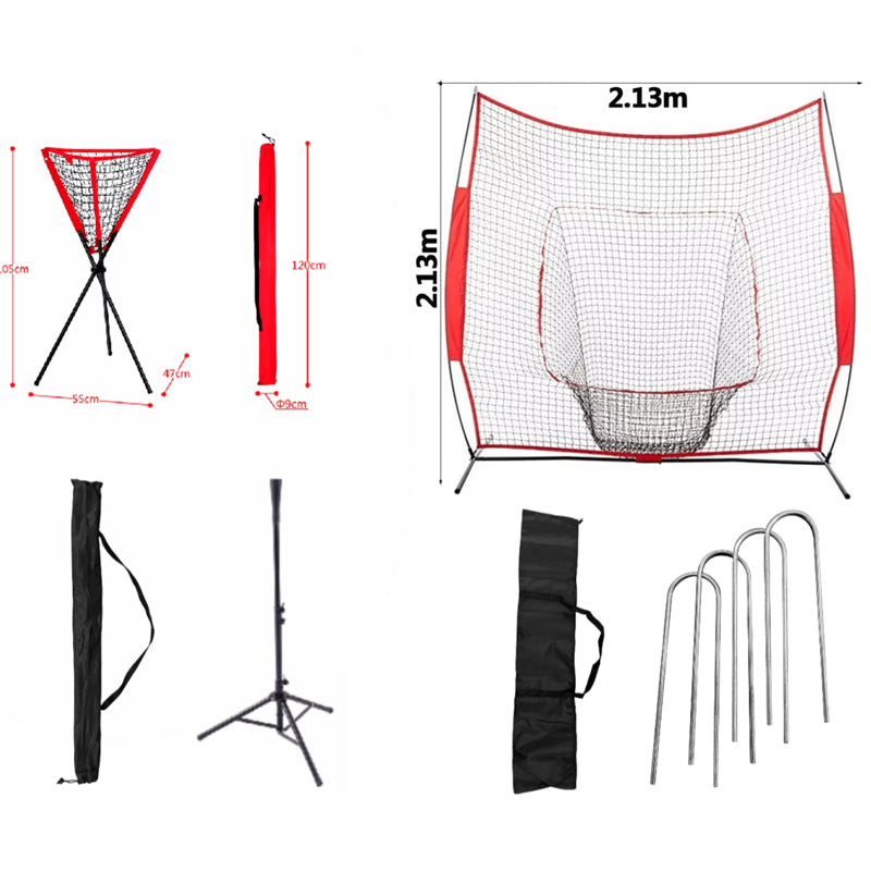 BNB-03 Kit Practice Net + Baseball Tee + Ball Basket