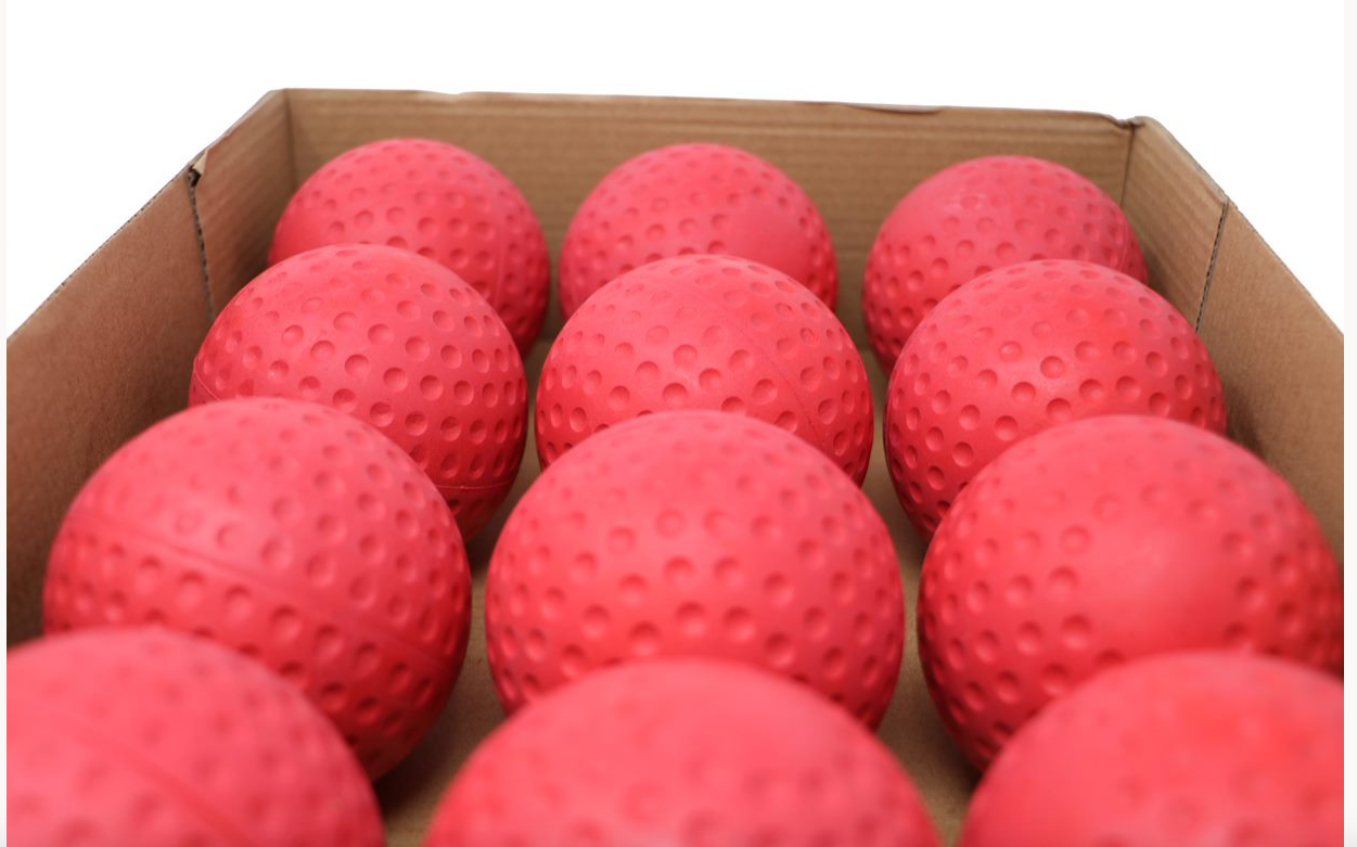 A- 123 baseball balls for throwing machine, size 9'', Red/Yellow, 12 pieces