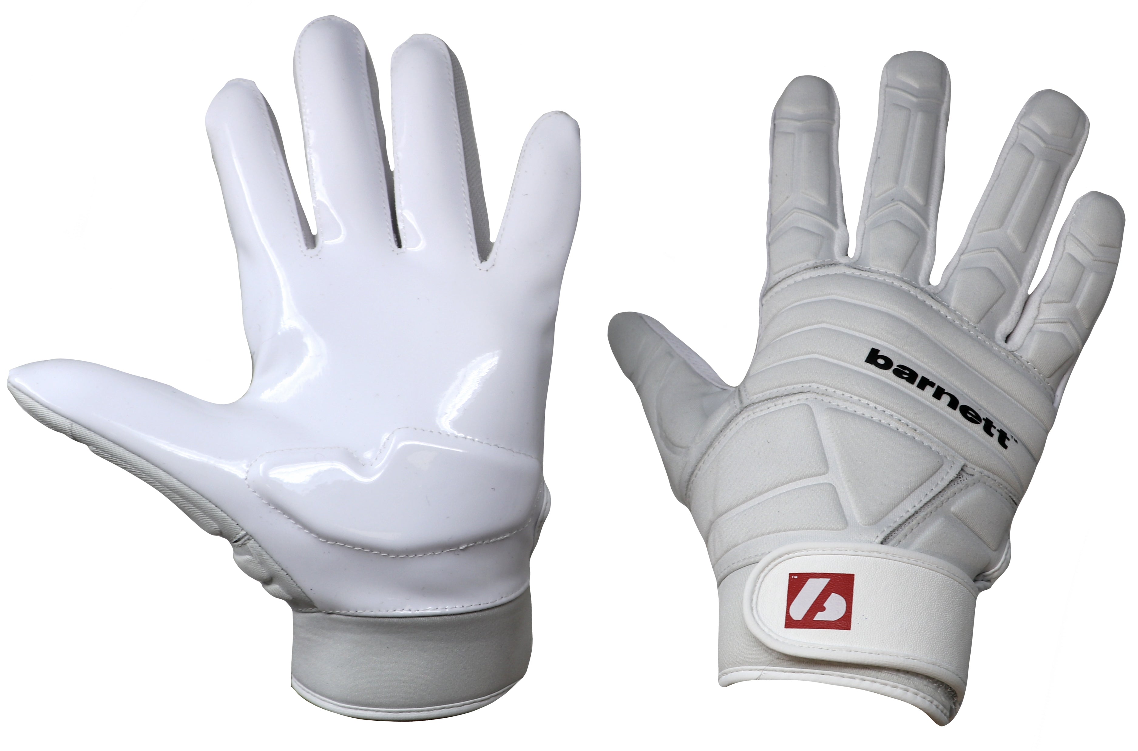 FKG-03 High Level Linebacker Football Gloves, LB,RB,TE, White M
