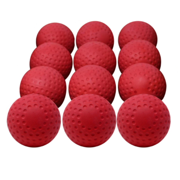 A- 123 baseball balls for throwing machine, size 9'', Red/Yellow, 12 pieces