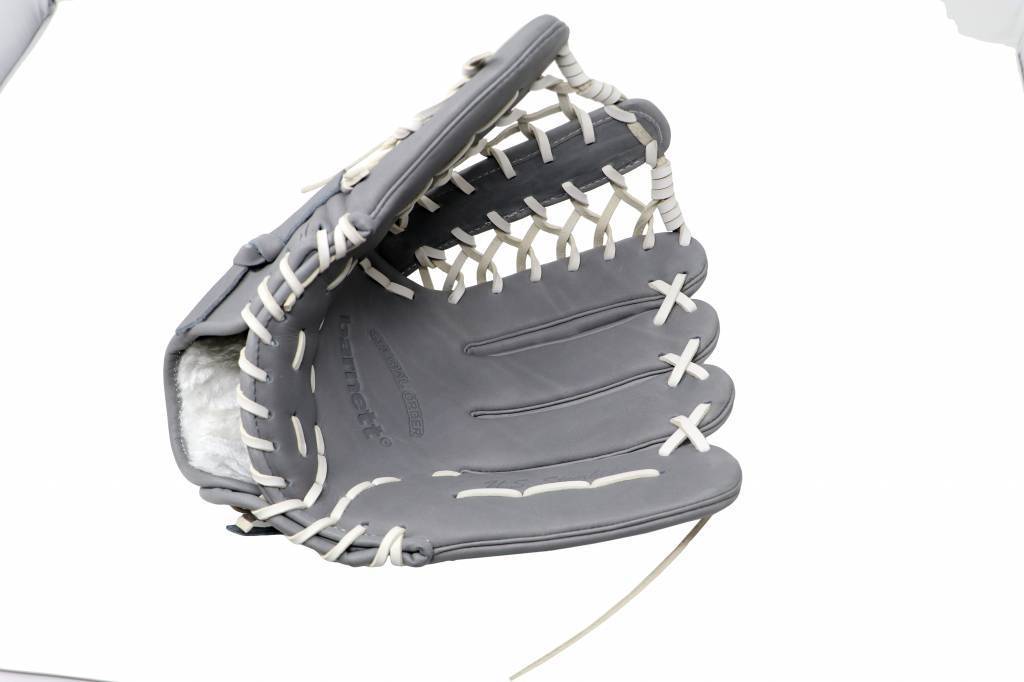FL-127 high quality leather baseball glove, infield / outfield / pitcher, light grey