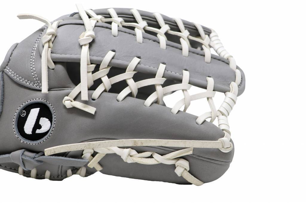 FL-127 high quality leather baseball glove, infield / outfield / pitcher, light grey