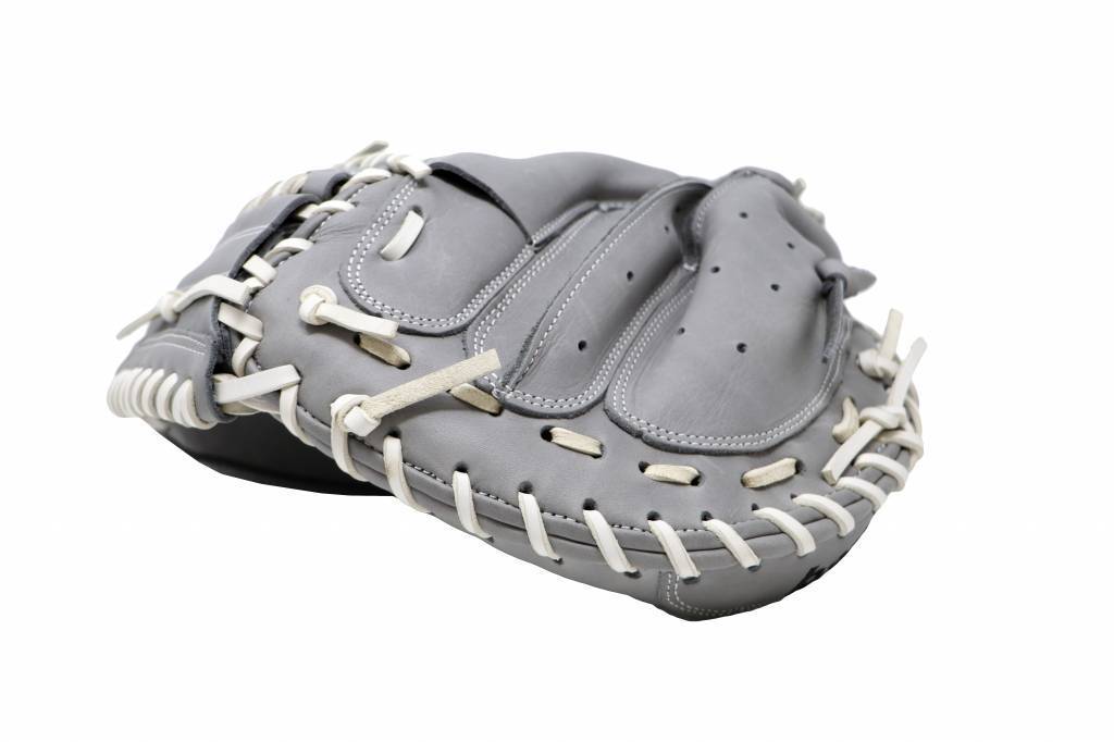 FL-203 softball glove, high quality, leather, catcher, light grey