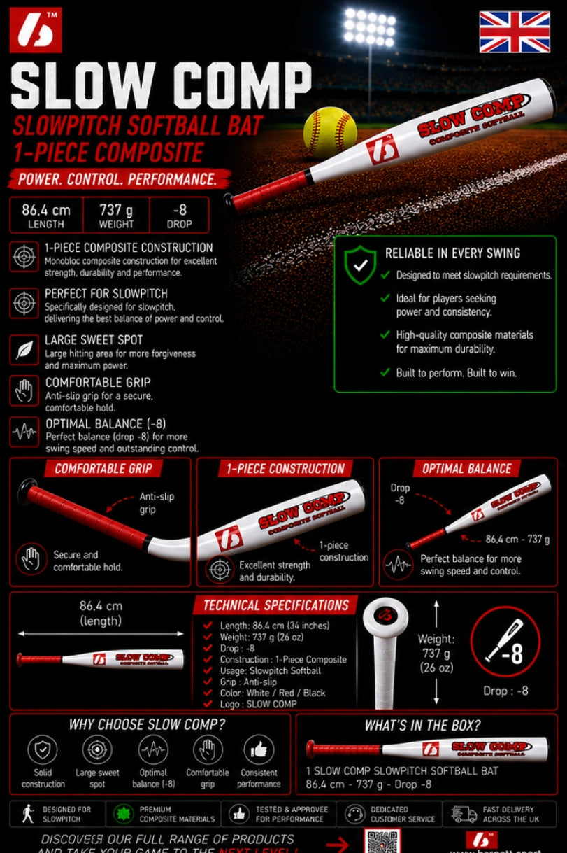 SLOW COMP Softball bat SLOWPITCH Composite, -8