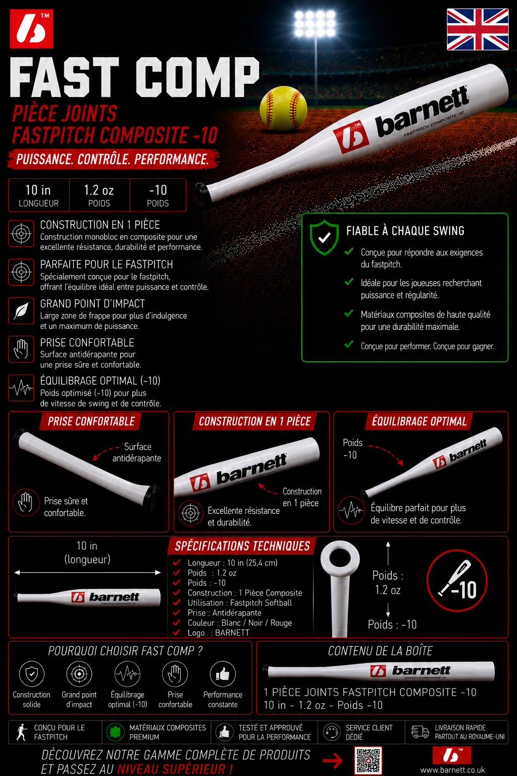 FAST COMP Softball bat FASTPITCH Composite