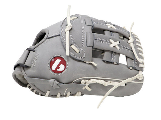 FL-130 professional baseball glove, full grain leather, outfield, softball, 13'', Light grey