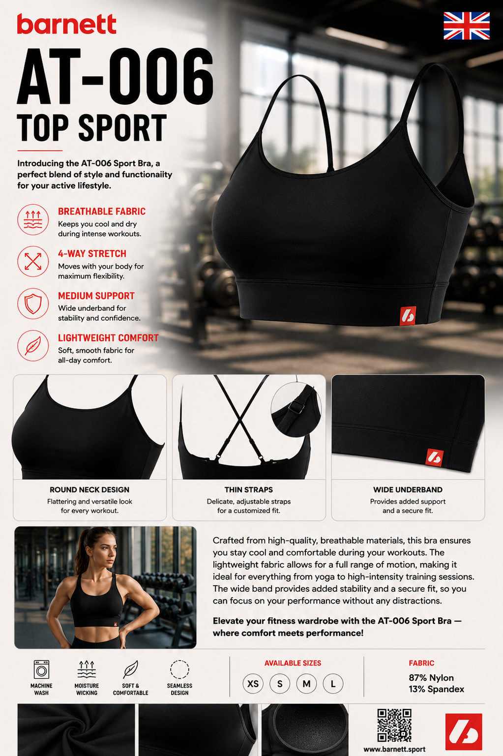 AT-006 Sport Bra Black