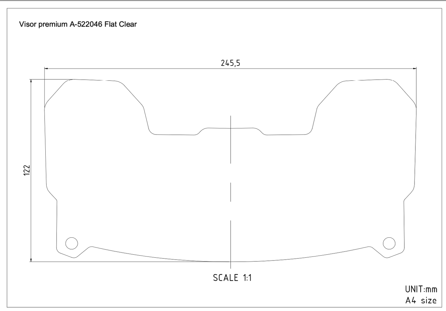 Visor premium A-522046 Flat Clear