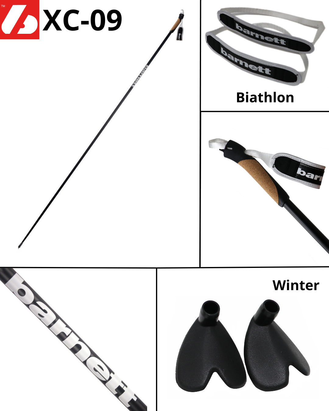 XC-09 Carbon ski poles for Nordic and Roller Skiing
