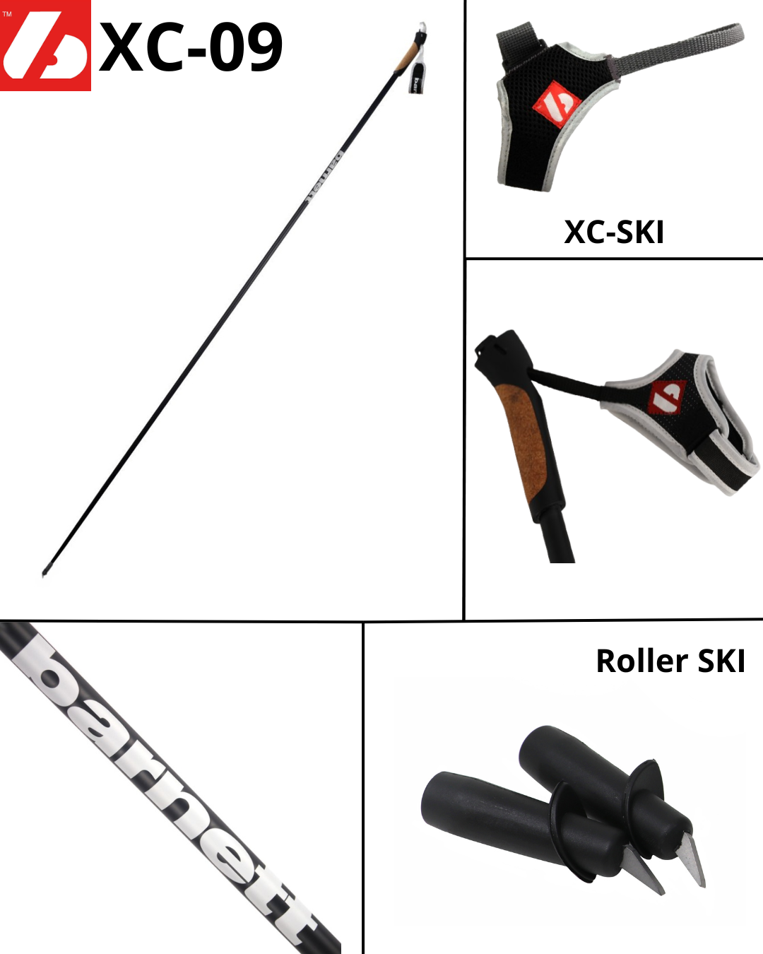 XC-09 Carbon ski poles for Nordic and Roller Skiing