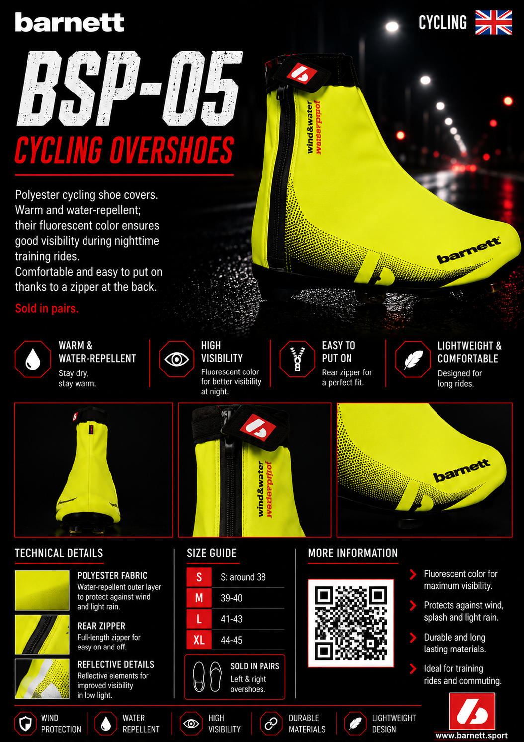 BSP-05 Cycling overshoes, Warm and water-repellent