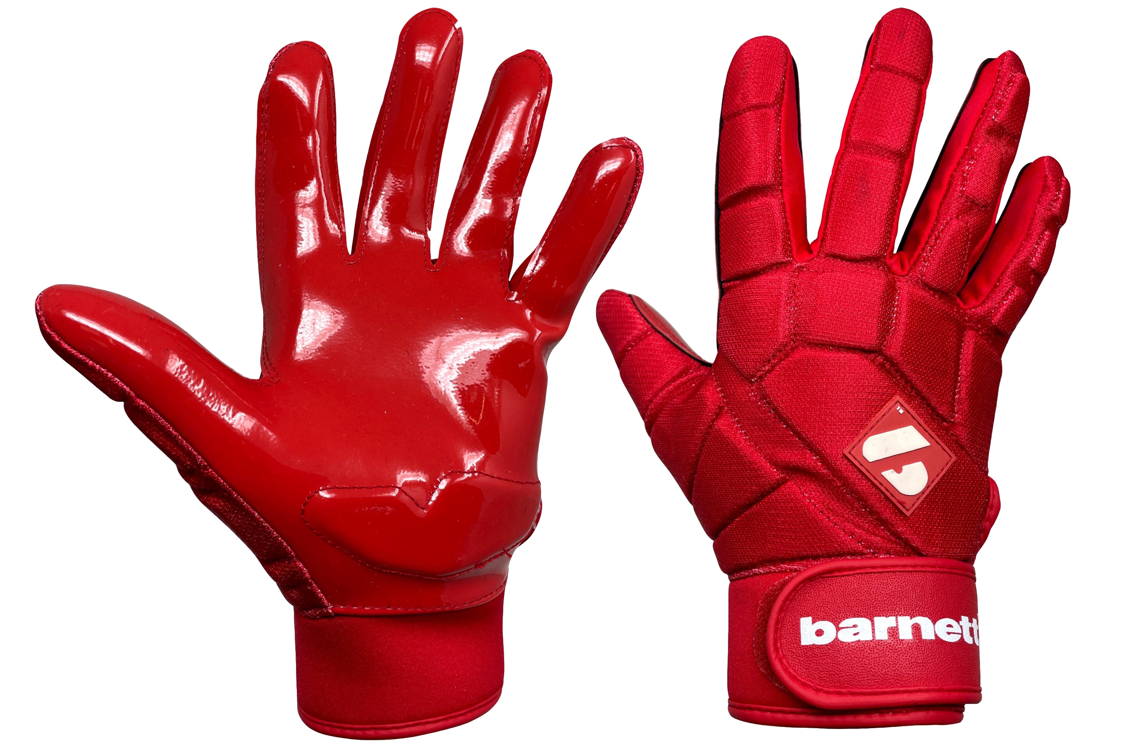 BARNETT FKG 03 Red High Level Linebacker Football Gloves LB RB TE