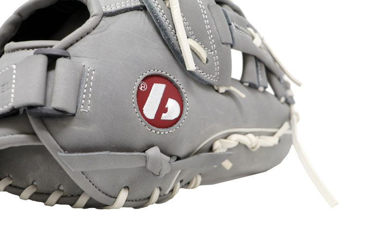 FL-130 professional baseball glove, full grain leather, outfield, softball, 13'', Light grey