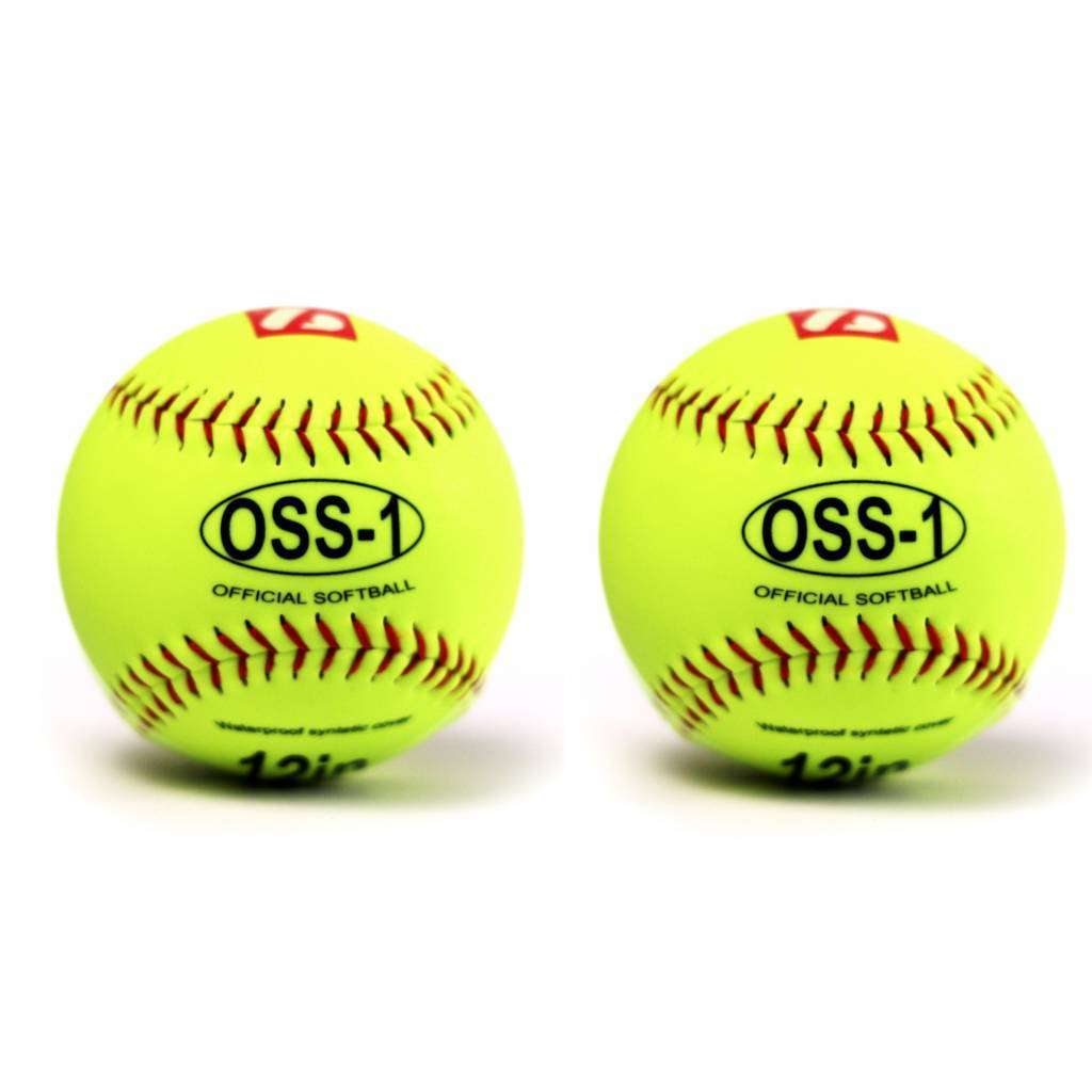 OSS-1 Balle de softball d'entraînement, taille 12", jaune, 2 pièces
