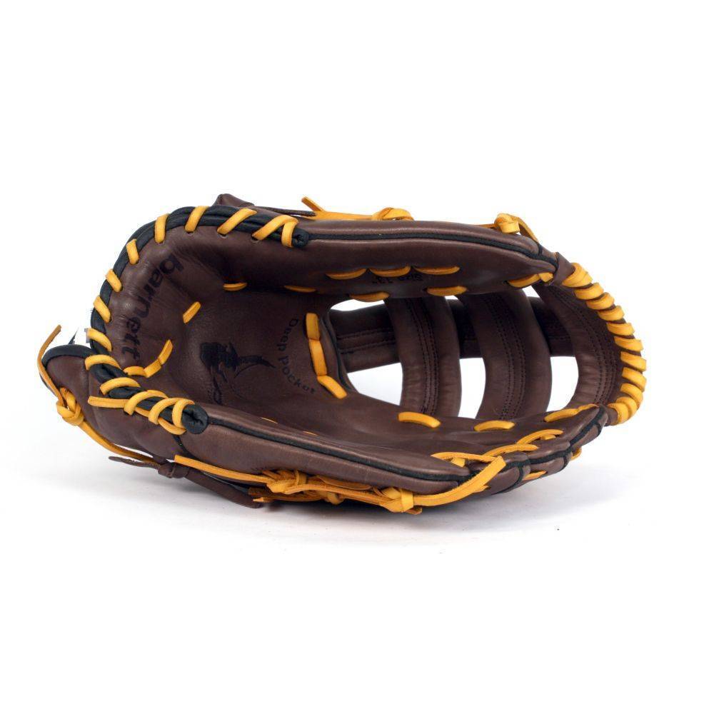 GL-127 Gant de baseball de compétition, cuir véritable, champ extérieur 12,7, marron