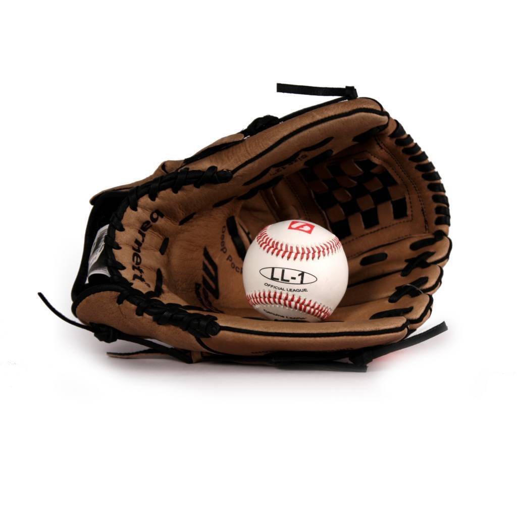 GBSL-2 Baseball set glove and ball, senior, leather (SL-120, LL-1)