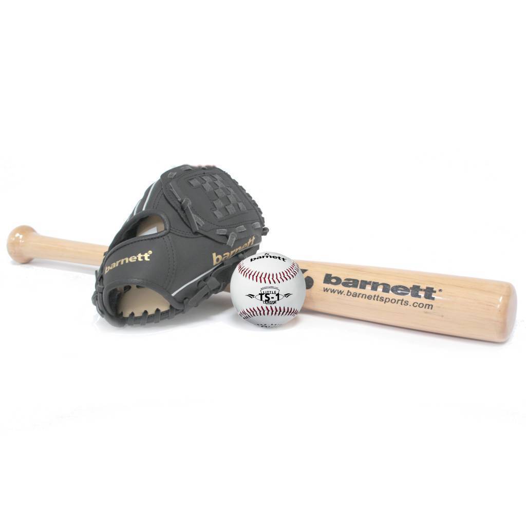 BGBW-1 Initiation baseball set, senior – Ball, Glove, Wooden bat (BB-W 32, JL-120, TS-1)