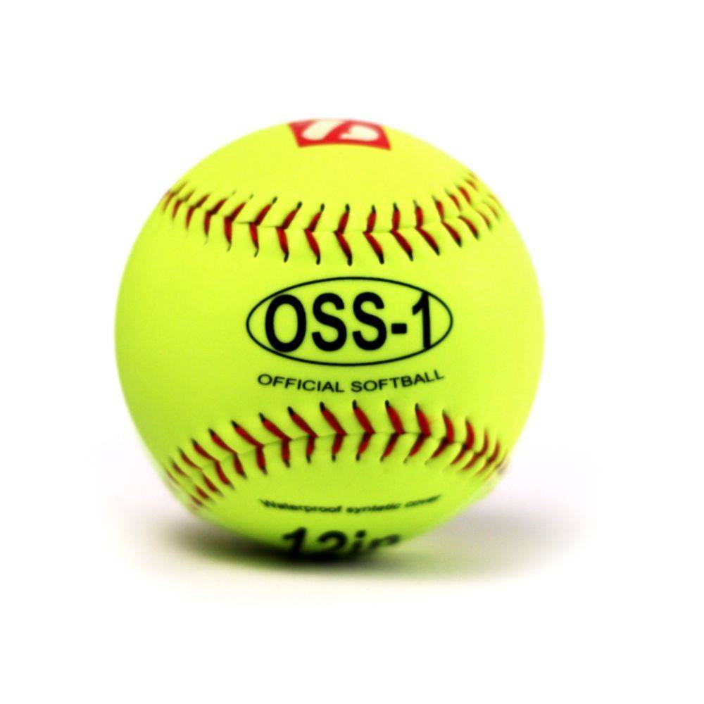 OSS-1 Balle de softball d'entraînement, taille 12", jaune, 1 douzaine