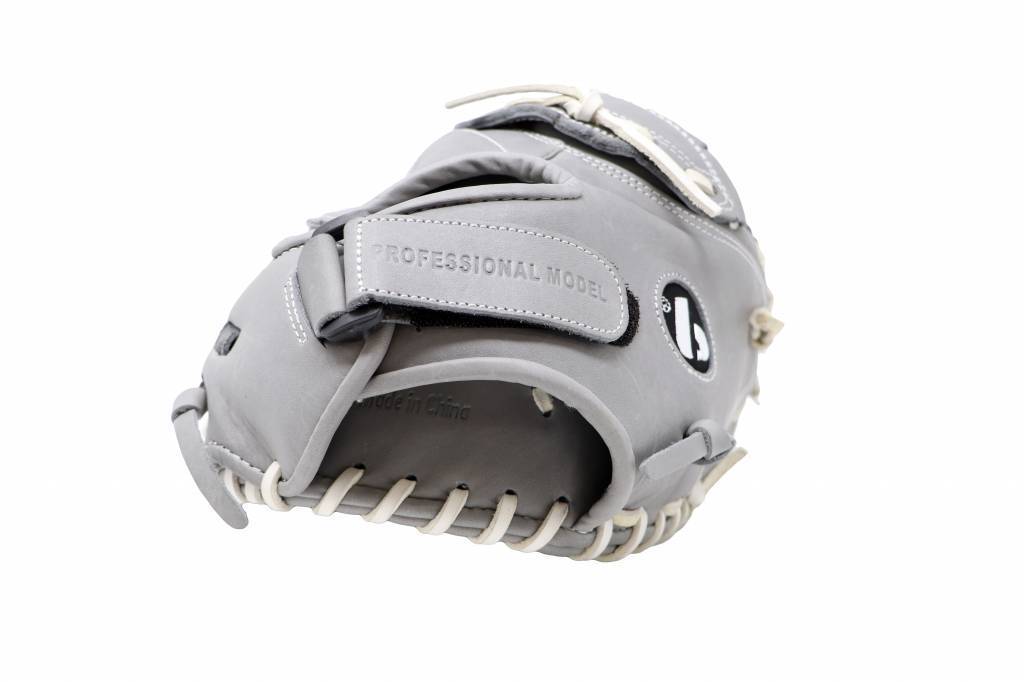 FL-201  baseball glove, high quality, leather, catcher, light grey